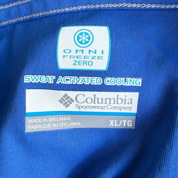 Columbia PFG Long Sleeve Shirt XL Blue Omni Freeze Cooling Fishing Outdoor Boat - Picture 4 of 13